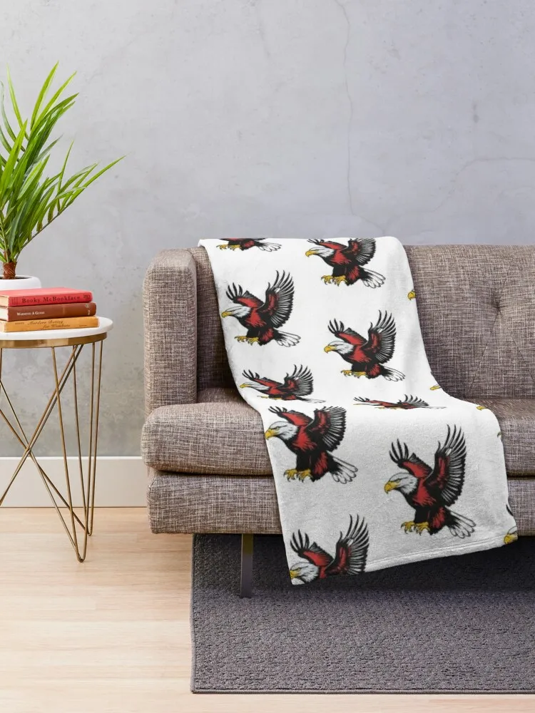 A Eagle Stencil Throw Blanket Custom Flannel Fabric valentine gift ideas Blankets