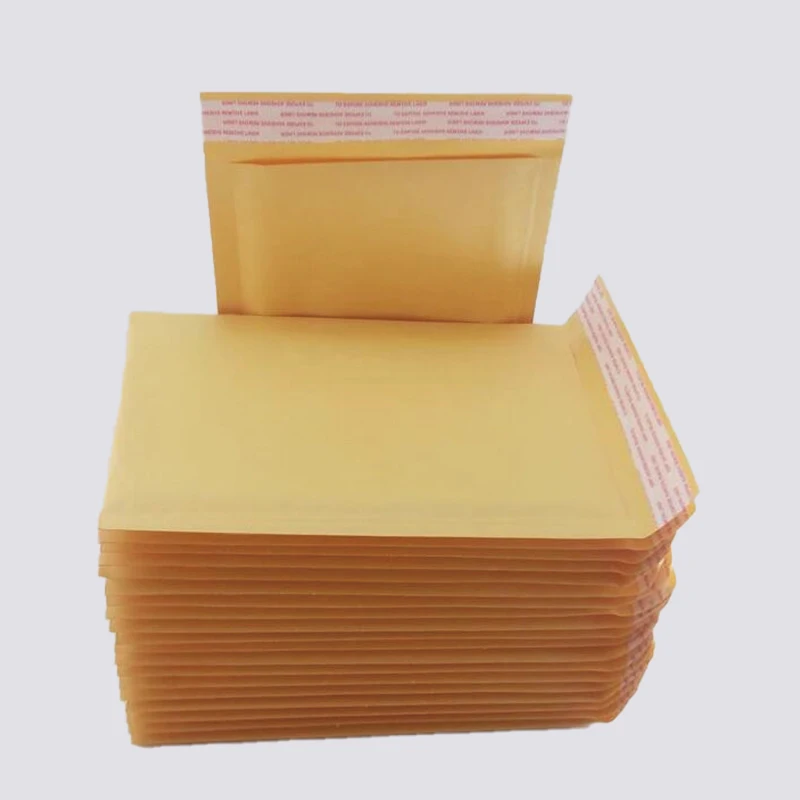 10 Pcs Yellow Thickened Big Kraft Paper Envelope Bubble Bag Clothing Product Document Envelope Express Mail Self adhesive Bag