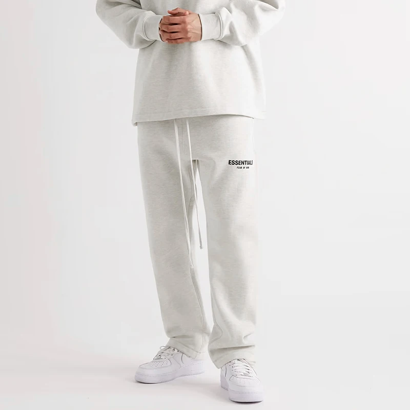 

entials Fce Lined Loose Casual Pants for Men Youth Active Sle Long Trousers Cotton Polyester Blend Autumn Spring Wear