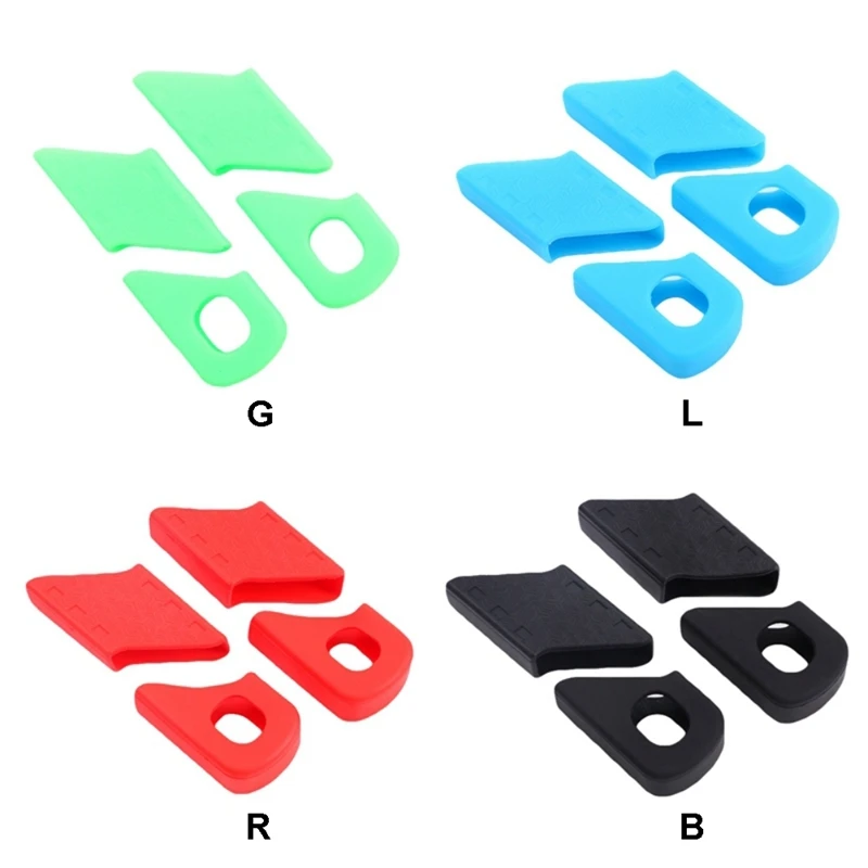 ENLEE 4pcs/1set Bicycle Crank Protector Universal Mountain Bike Crankset Silicone Protector Cycling Accessories