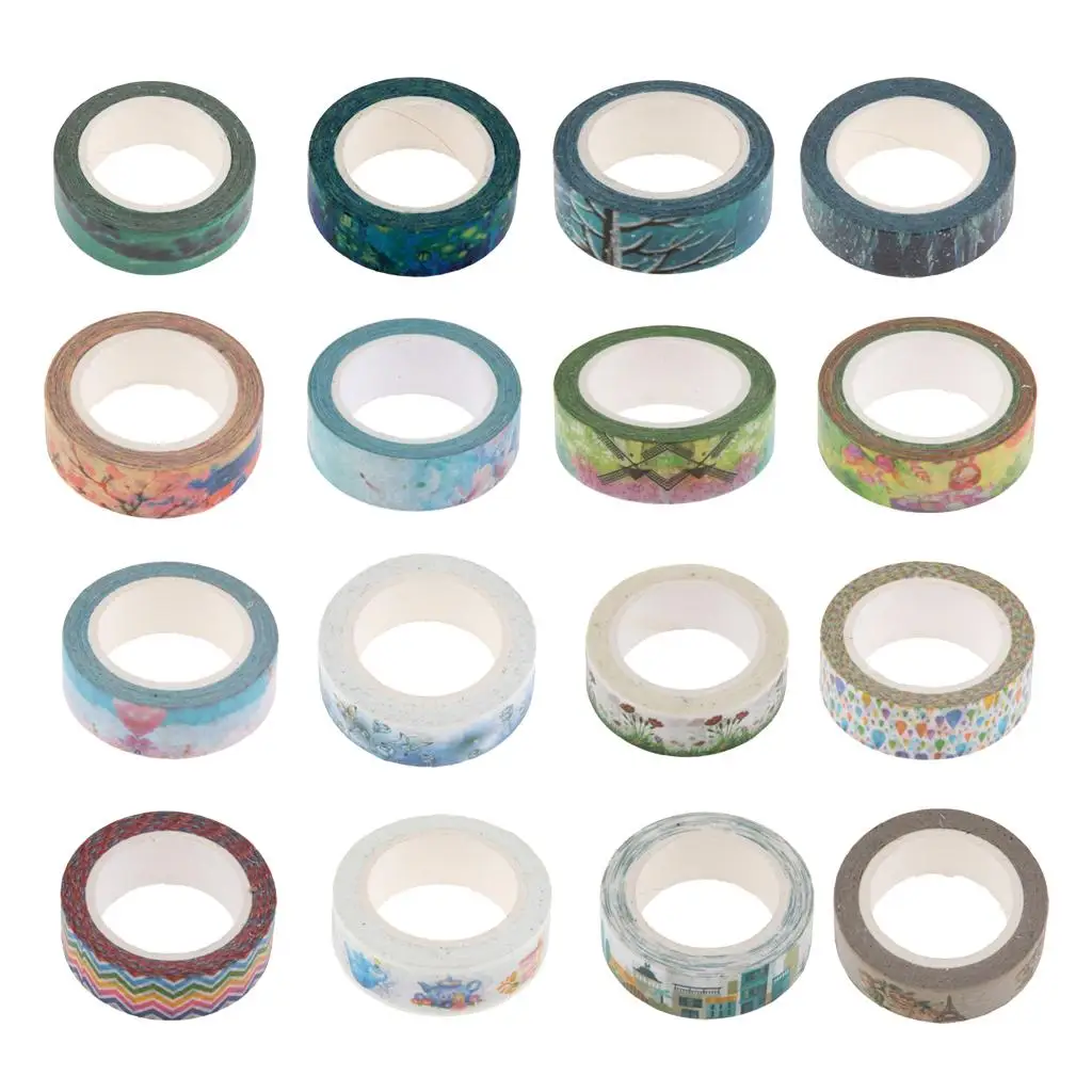 Decorative Washi Tape Paper Adhesive Sticker Masking Tape Roll for DIY Scrapbooking and Gift Wrapping