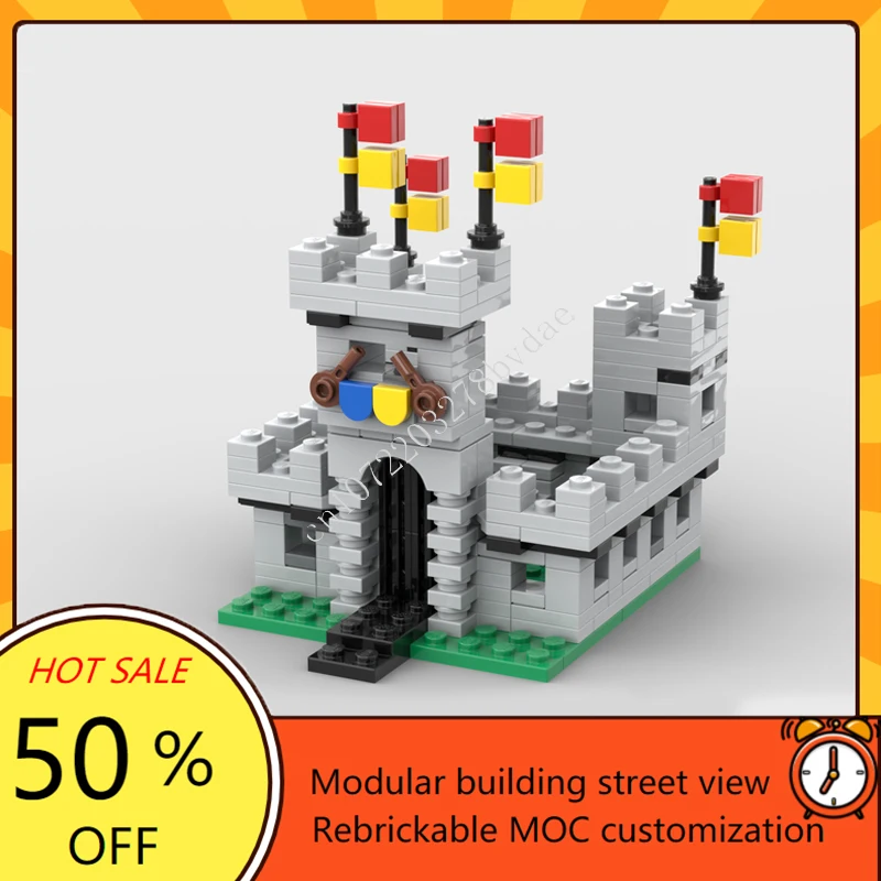 مجموعة قلعة القرون الوسطى الصغيرة وحدات MOC عرض الشارع الإبداعي نموذج بنة العمارة لتقوم بها بنفسك نموذج التعليم ToyGift