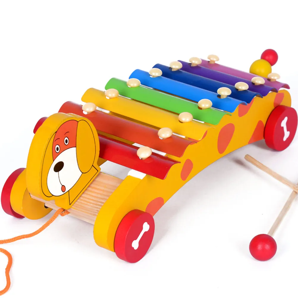 

Xylophone Portable Hand Percussion Musical Instrument For Kids Worm Shape Wooden Baby Infant Educational Music