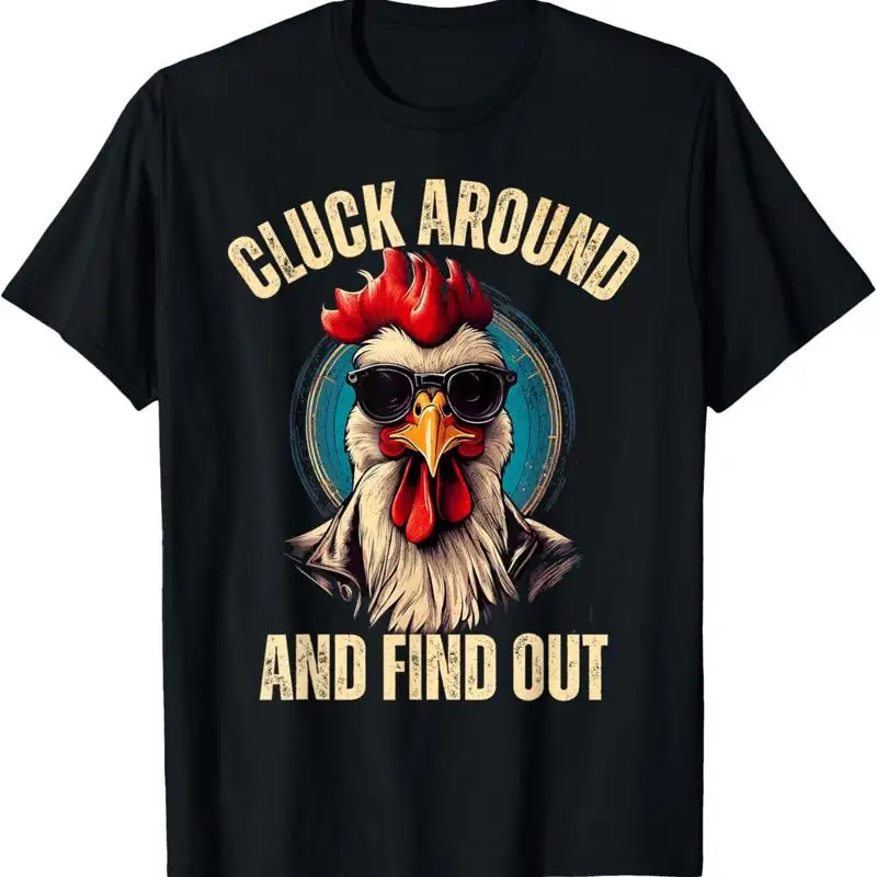 Забавная футболка с гангстером и петухом Cluck Around And Find Out