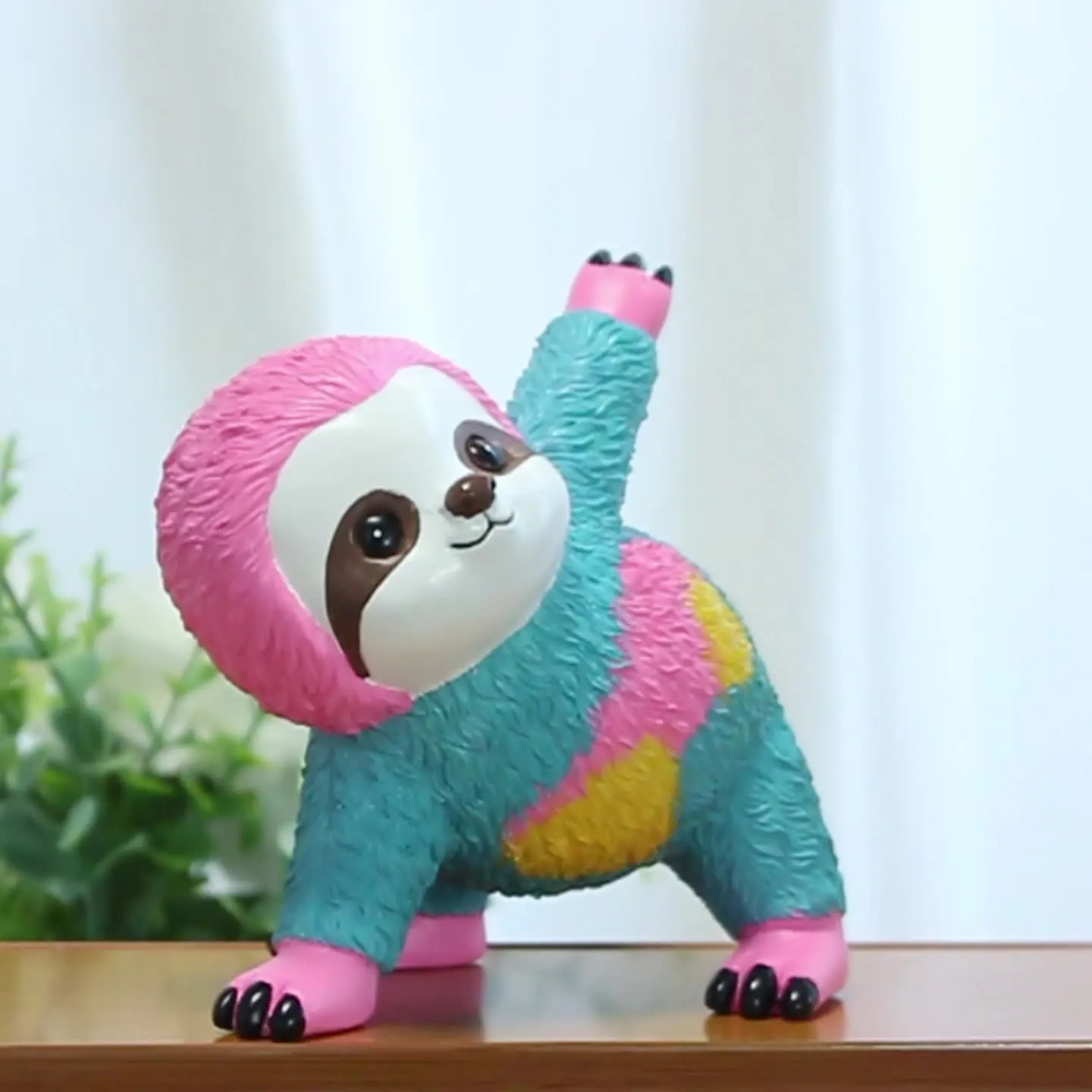 

Sloth Figurine Yoga Colorful Resin Animal Sculpture Craft Artwork Sloth Desk Living RoomOrnament for Shelf Indoor Home Decoratio