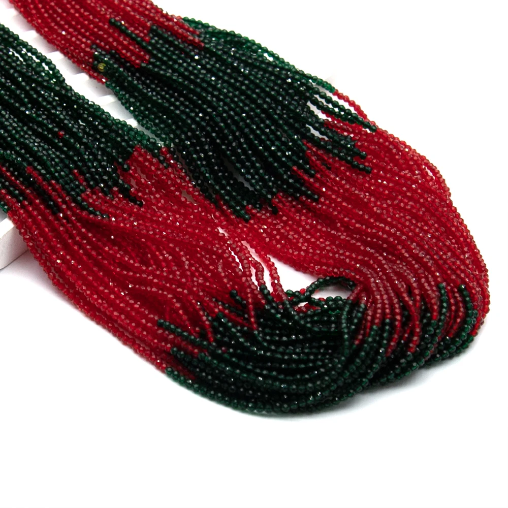 2 مللي متر الأحمر وبطة الأخضر الأوجه كريستال زجاج الخرز ستراند Rondel خزر عازل ل عقد دي اي واي سوار 36 سنتيمتر 1 ستراند/5 السواحل