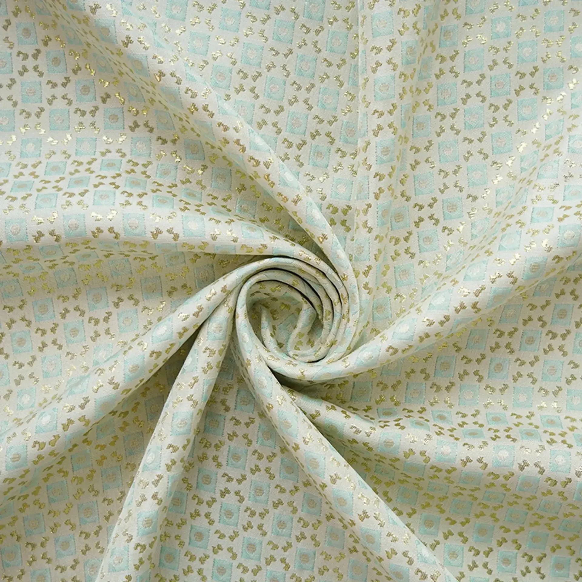 Geometric Gold Silk Relief Jacquard Fabric Simple Dress Skirt Bag Pillow Cover Decorative Sewing