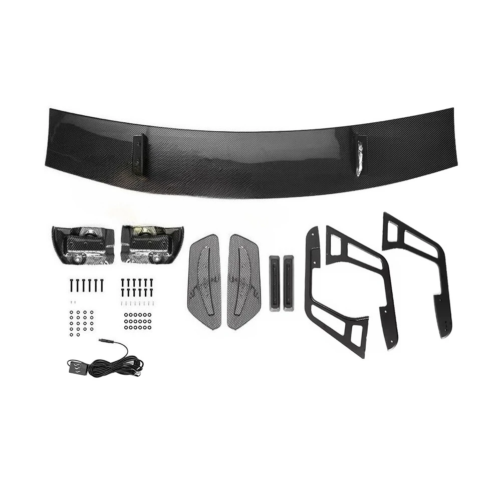 

Premium True Dry Carbon SK Style Rear Wing With Lights Car Spoiler ForBMW M240i G42 M2 G87
