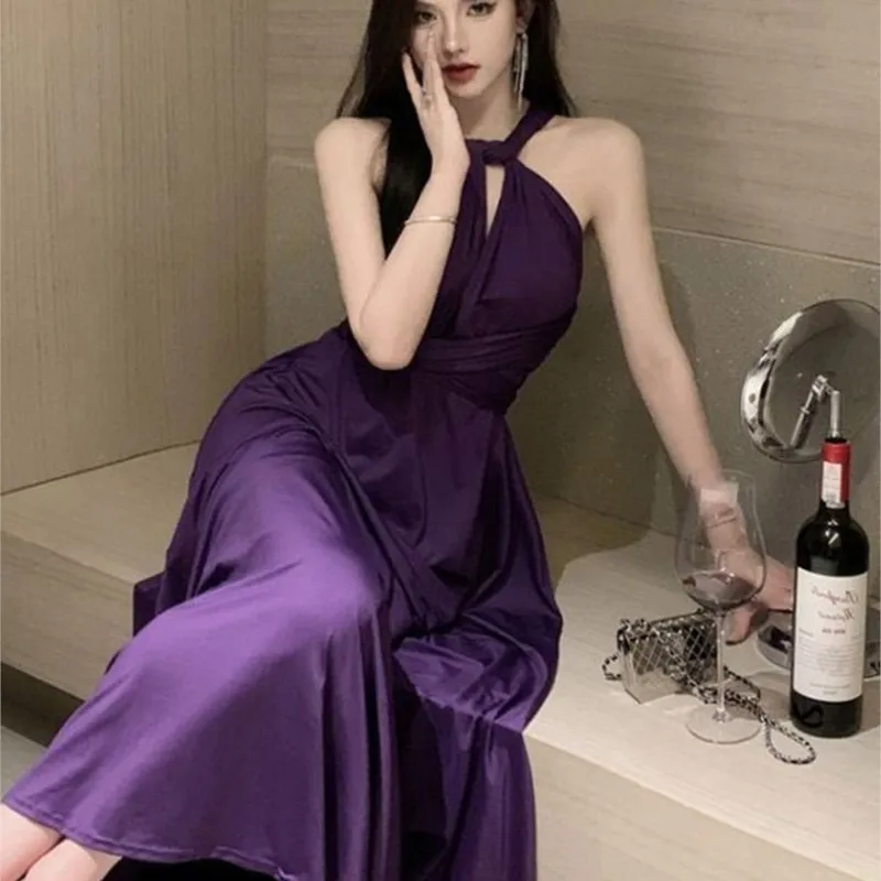 Birthday Little Dress Light Luxury Minority Party Adult Ceremony Purple Strap