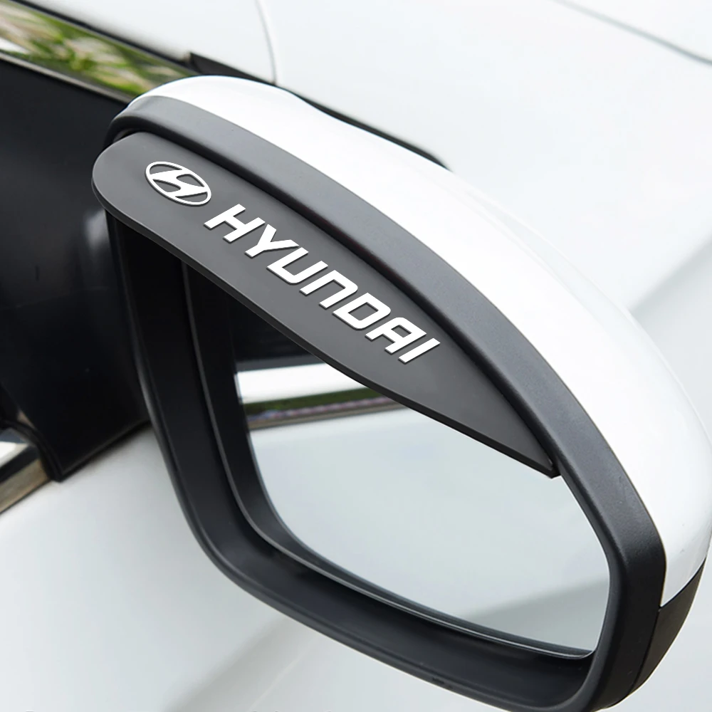 سيليكون سيارة مرآة الرؤية الخلفية غطاء للمطر الشمس قناع المطر الحاجب ملصق لشركة هيونداي N شعار خط سوناتا توكسون أزيرا إلنترا كونا