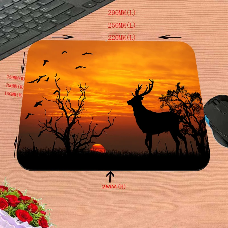 Table Mat Animal Deer Computer Mousepad Pc Setup Office Organizers Accessories Pc Full Gamer Keyboard Padding Desk Pad Laptop