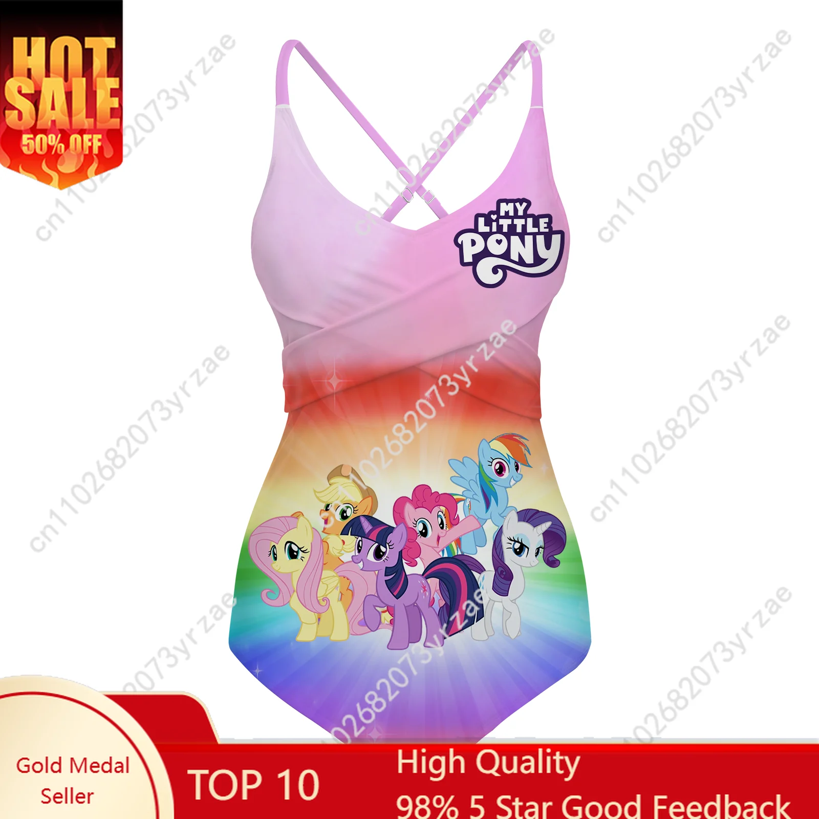 

My Little Pony Halter Back Swimsuits Womens Bathing Suit Friends Fashion Comfortable Custom Sexy Bikini Cosplay Swimsuit