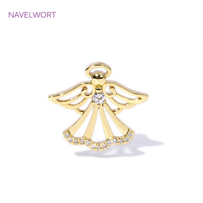 Pendants For Jewelry 18K Gold Plated Angel Charms Pendant For Bracelets,Brass Decorative Pendants,DIY Jewelry Accessories - view 4