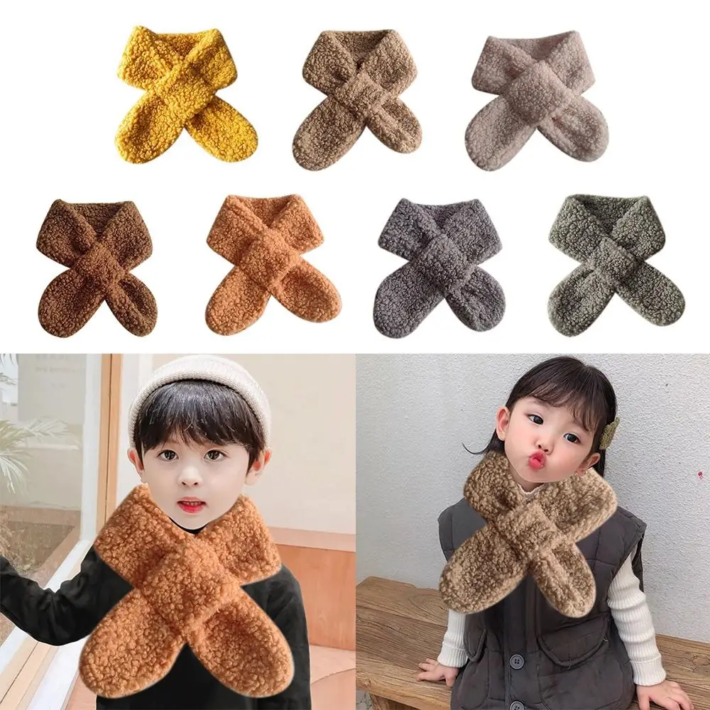 Bib Baby Thermal Neck Warmer Windproof Coldproof Thickened Children Kids Winter Scarves Neckerchief Snap Fastener