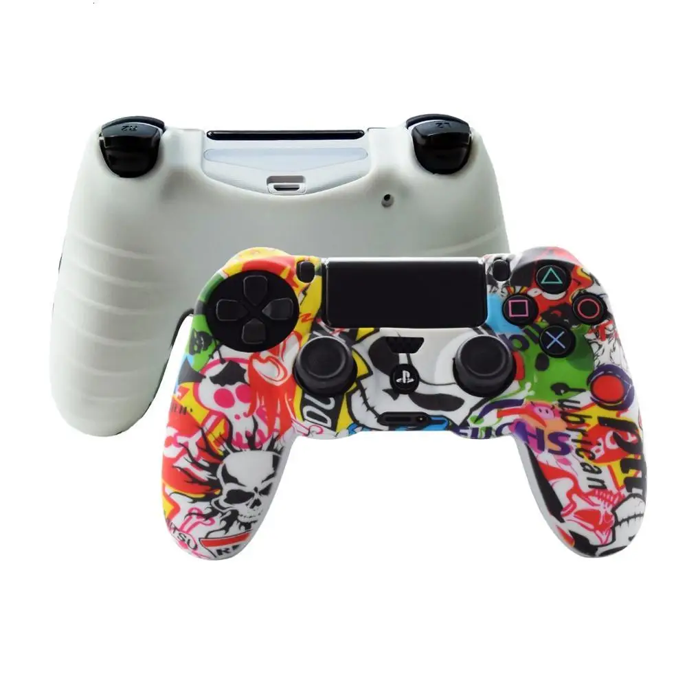 ZOMTOP Thumb Grip Caps for Play Station 4 for Sony Dualshock 4 PS4 DS4 Slim Pro Controller Silicone Camo Case Protective Skin