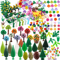 MOC City Plant Building Blocks Accessories Flower Leaves Prickly Shrubs Pine Green Grass Clover Orange Tree Mini DIY Toys F026