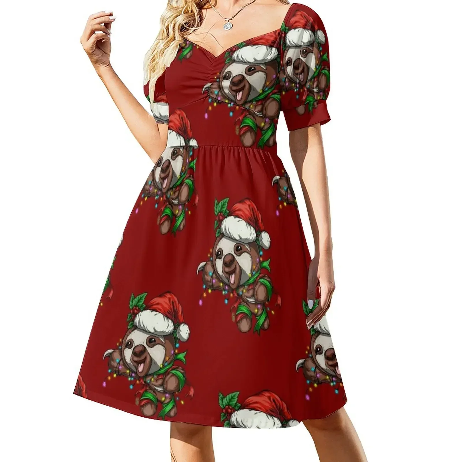 Festive Sloth Sleeveless Dress Elegant gowns sexy dress dresses for womens Dress