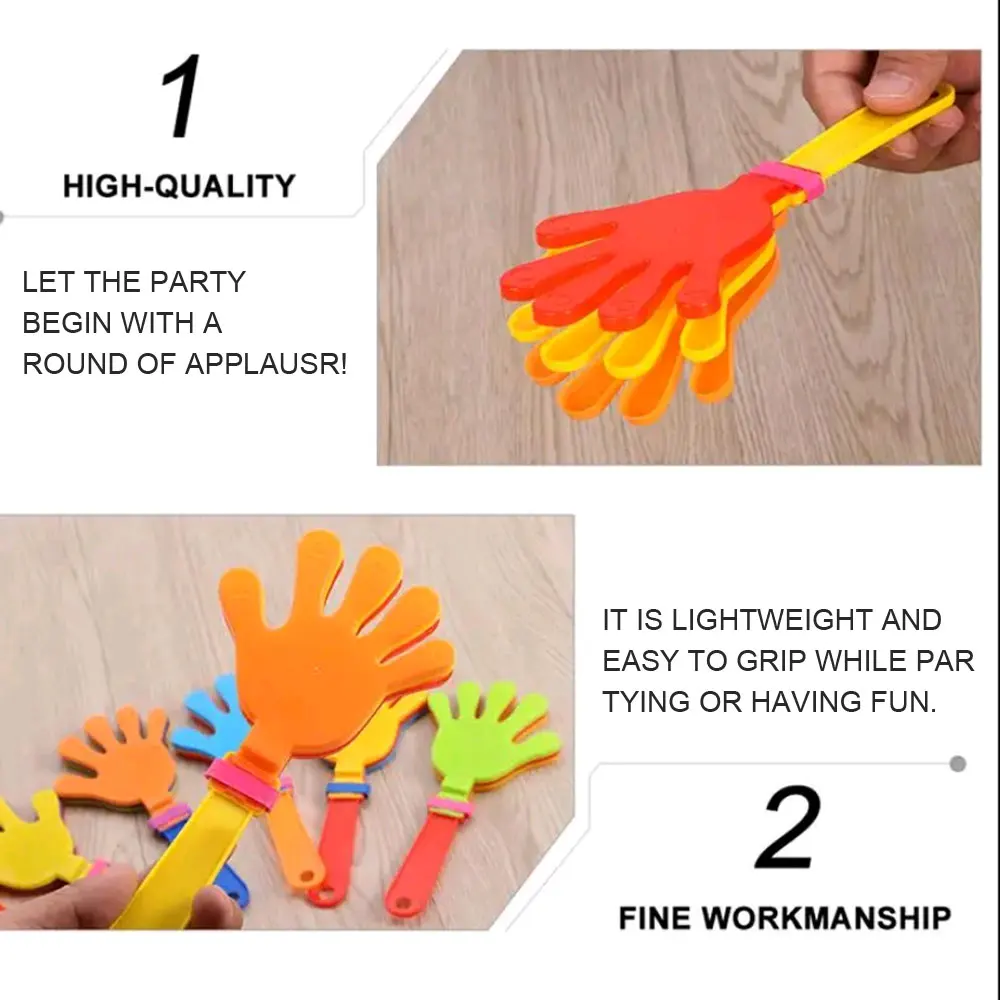 1Pc 19cm Fashion Colorful Hand Clapper Concert Party Cheerleading Cheering Props Children Small Clap Your Hands Clapping Toy
