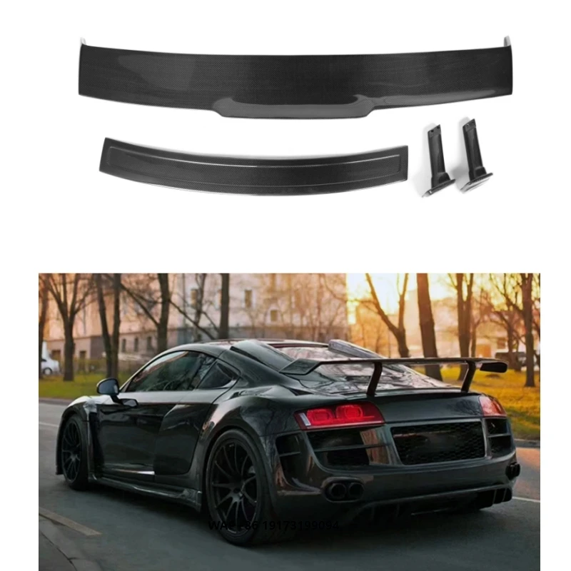 

Carbon Fiber Rear Spoiler Wings for-Audi R8 2017-2019 PPI Style Carbon Fiber Bodykit Auto Bumper New Condition