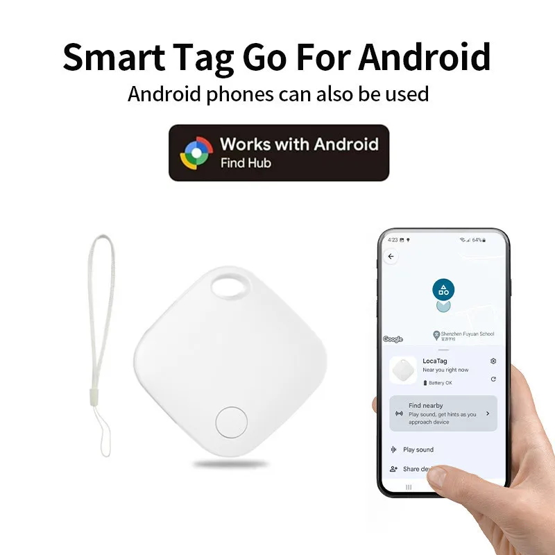 

Android Air Tag Tracker Bluetooth Smart Tags Работает с устройствами слежения Google Find Hub Глобальное позиционирование Поиск предметов Локатор