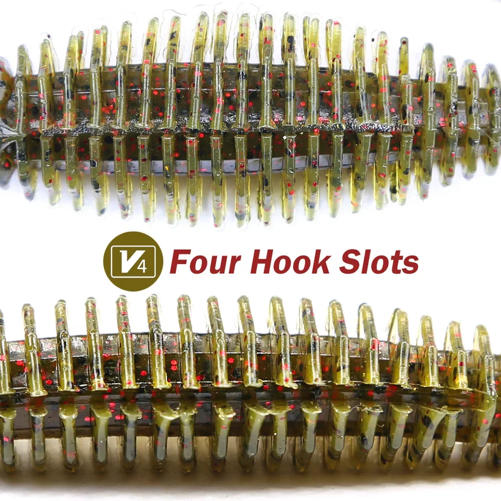 B & U 5 قطعة 11.4 سنتيمتر السباحة دودة الطعم سينكو أحمق عصا لينة السحر ل جثم باس الصيد إغراء قطرة تلاعب لينة الطعم دودة الطعوم #4