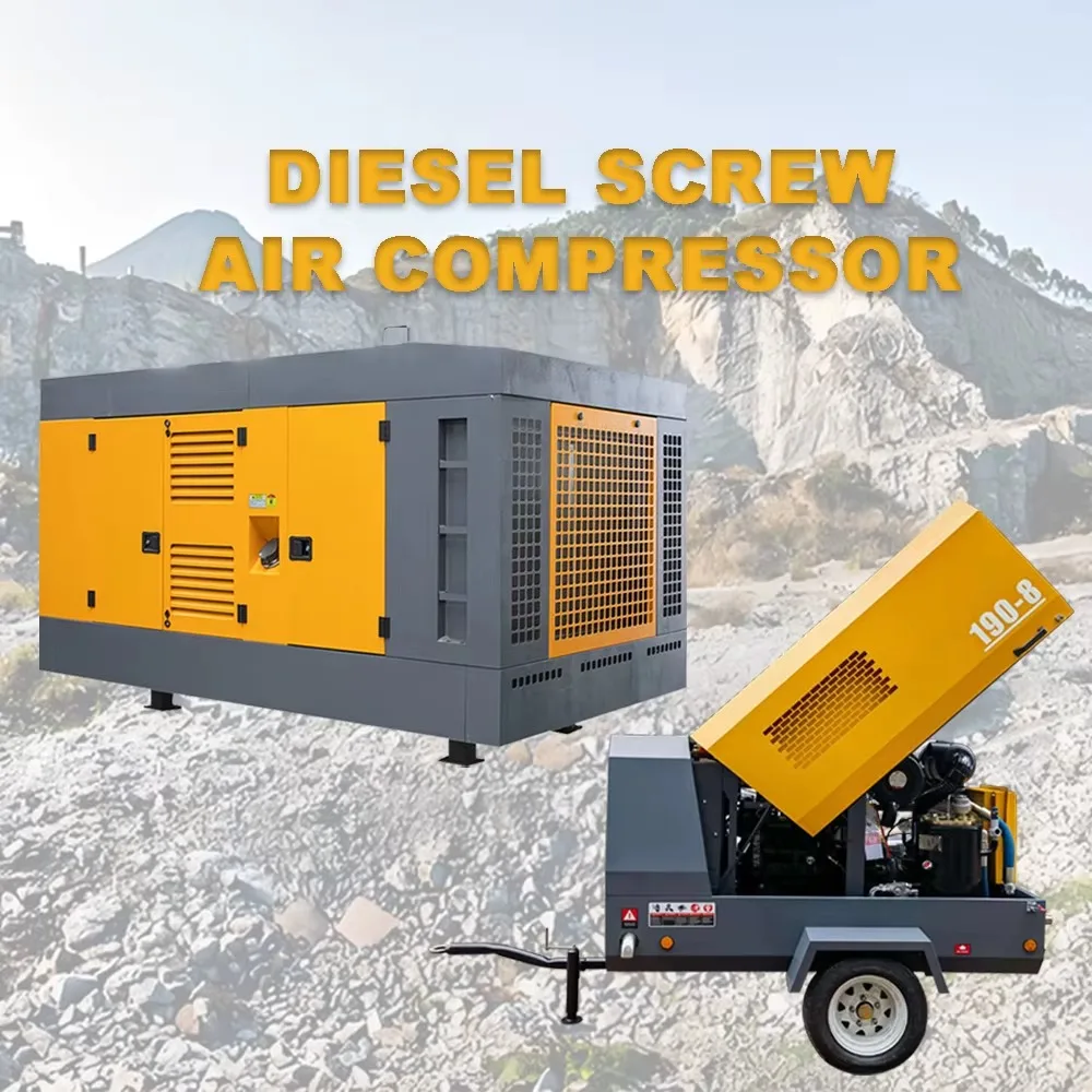 أفضل جودة آلة ضاغط حفر تعدين الخشب 220hp 18bar ضاغط هواء لولبي دوار للديزل للبيع