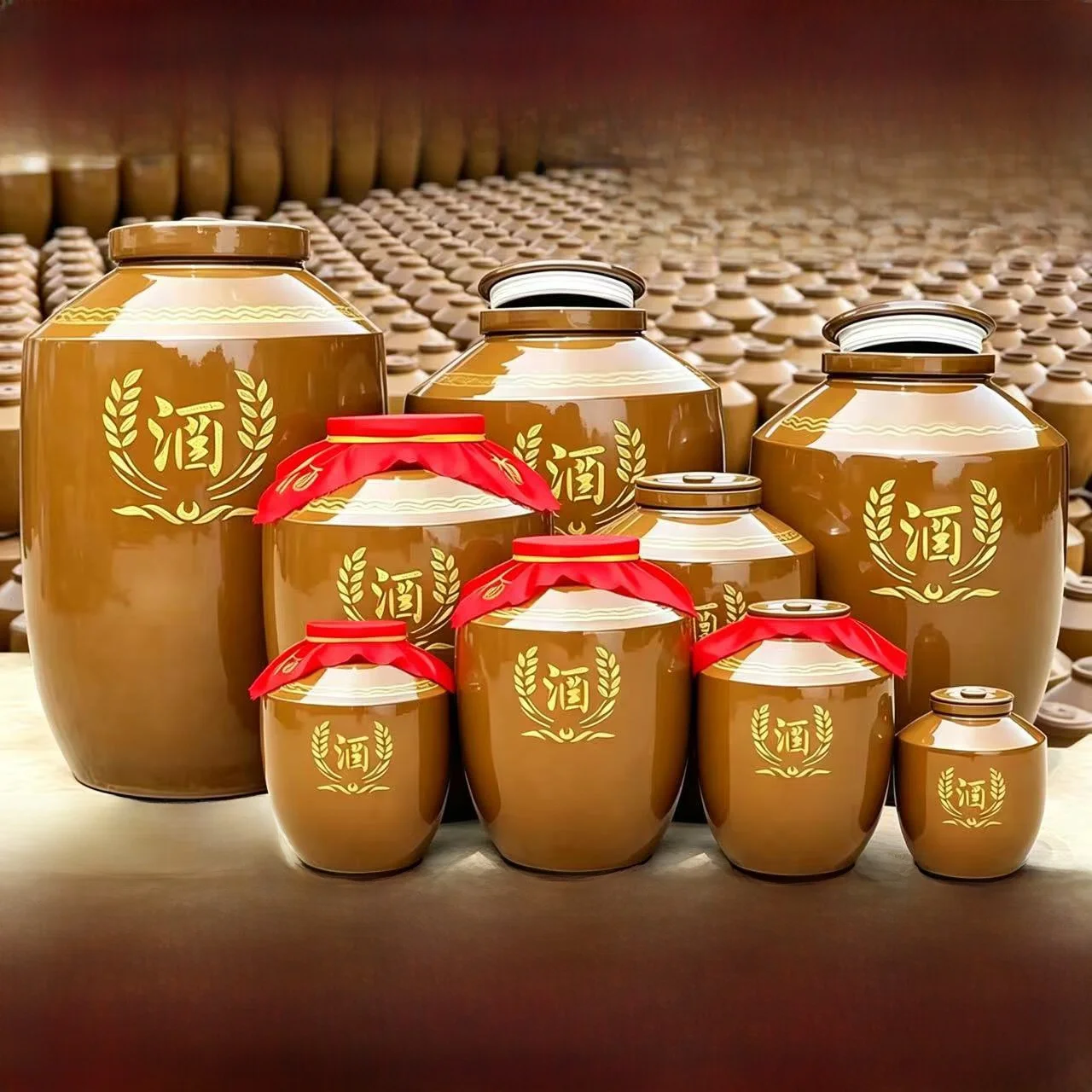Traditional Ceramic Sealable Home Use Liquor Jar Vintage Style Storage Vessel for Soaking And Storing Alcohol Handmade Craft