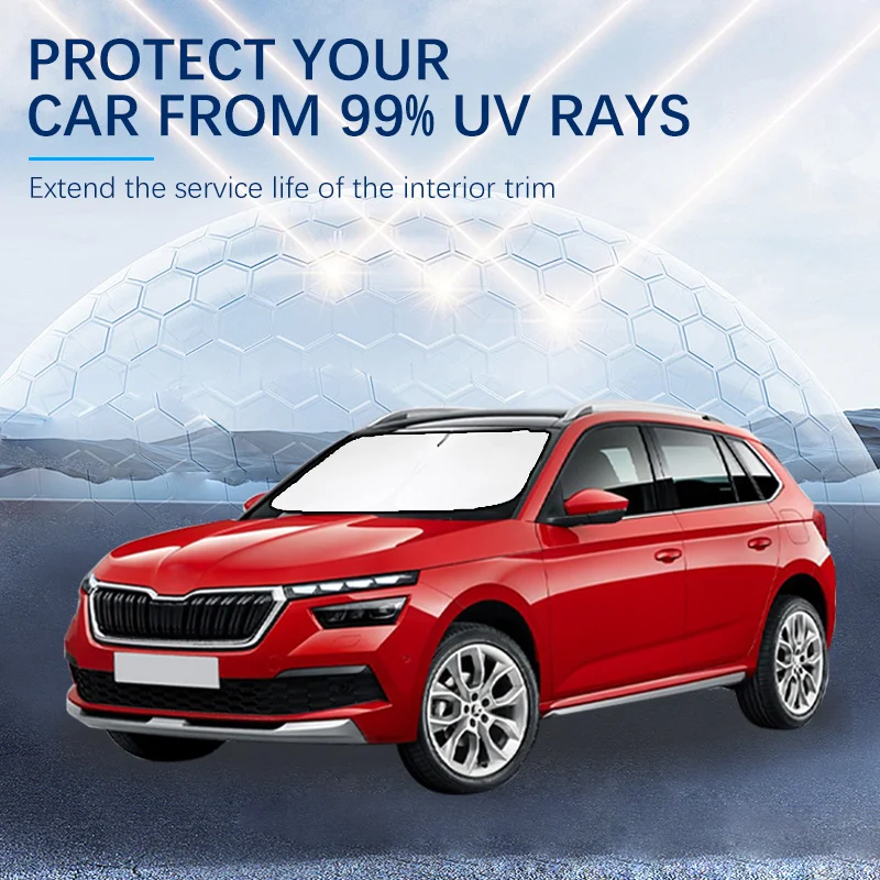 

Summer Car Accessories Car Windshield SunShade Cover Fit For Skoda Kamiq 2019-2022 Roomster Octavia Anti UV Car Sun Shade