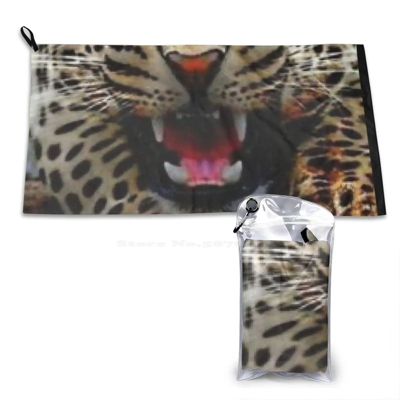 Pattern Soft Face Towel Home Outdoor Panther Leopard Big Tiger Cougar Lion Bobcat