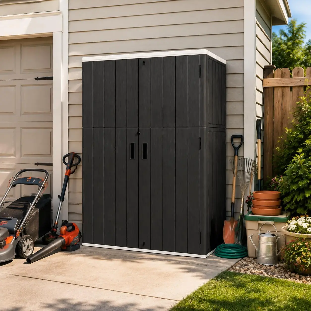 47 Cu.Ft Veal Outdoor Storage Shed with Red Floor