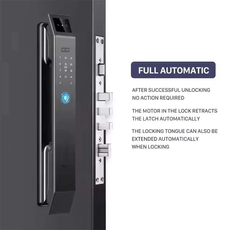 Tuya APP WiFi Control de voz reconocimiento facial cerradura de puerta inteligente cerradura de puerta Digital electrónica cerradura de puerta completamente automática con cámara