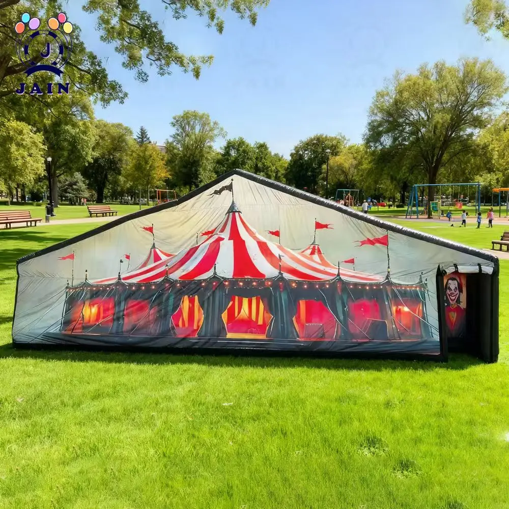 

Custom 11X5M Spooky Inflatable Halloween Maze Clown Printing Commerical Inflatable Haunted House Large Outdoor Halloween Maze