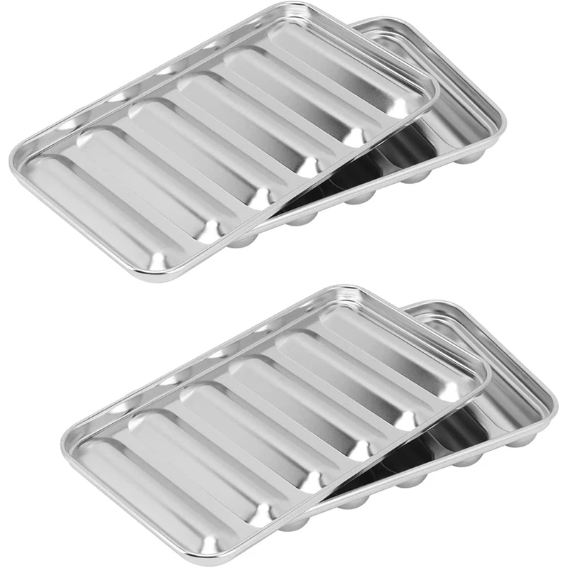 

2 Pack Stainless Steel Sausage Mold, 6 Cavity Hot Dog Mold Sausage Mould Baby Food Supplement Meat Sausage Mold