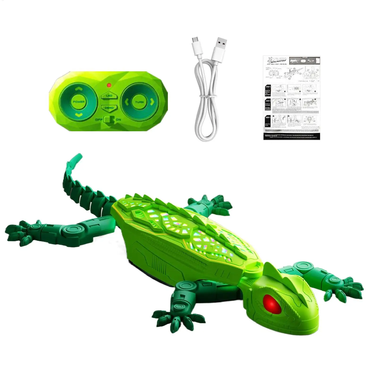 Remote Control W all Climbing Gecko Toy With LED Eyes, Rechargeable Suction Lizard For Kids Gift Interactive Carpet & Wall Play