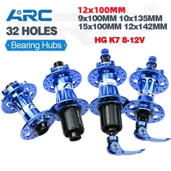 ARC Hub 32 Holes Sealed Bearing Hub Aluminum Alloy 4 Pawls Mountian Bike Bicycle Hub Disc Brake QR/Axle HG 8 9 10 11 12 SPEED
