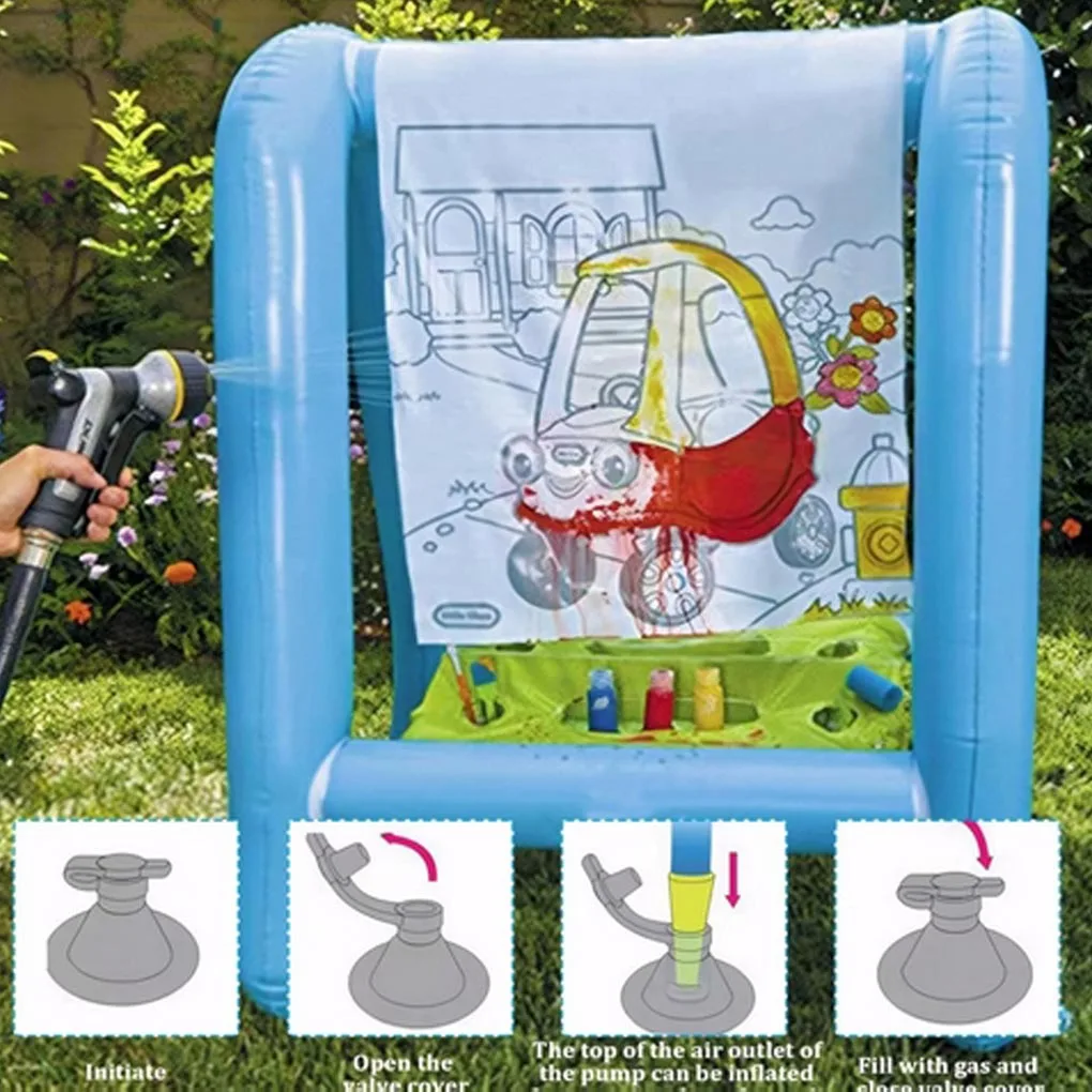 

Blue Vertical Outdoor Easel Reusable Easel For Childrens Art Projects Convenient Tray Childrens