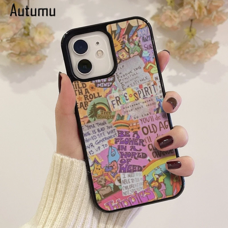 Phone Case for iPhone SE2020 15 16 12 13 14 mini 11 Pro Max 6S 7 8 Plus Coque Shell Funda Hippy Cover