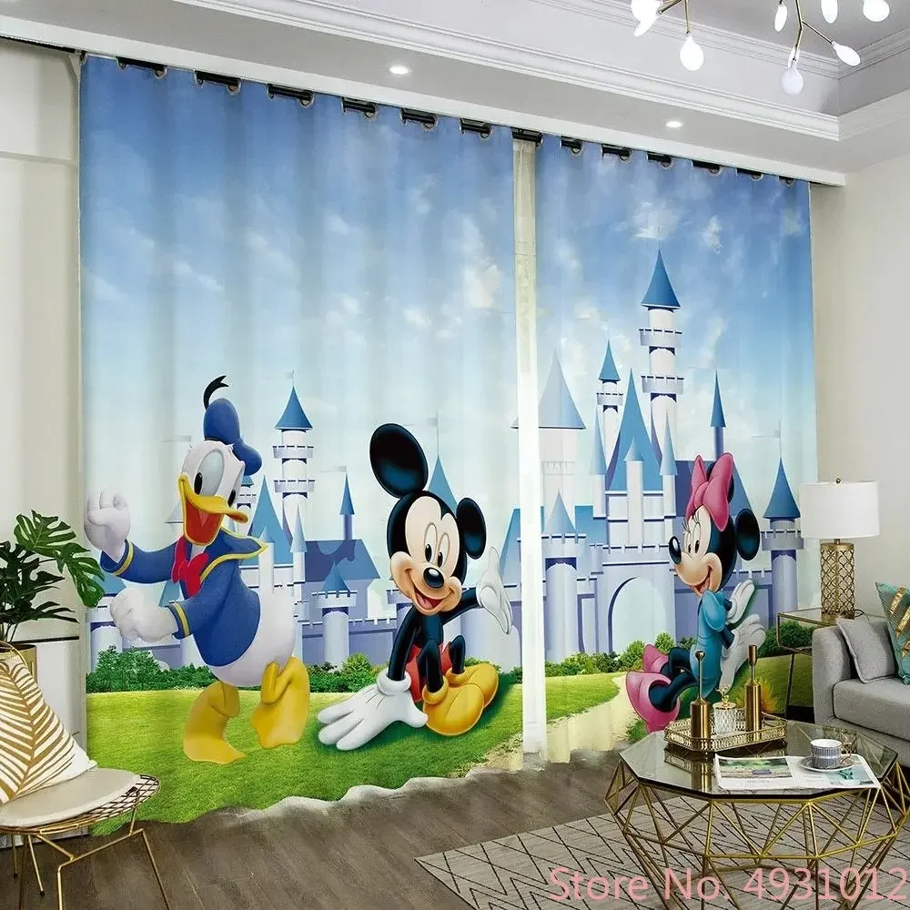 New Mickey Minnie Mouse Kids Room Blackout Curtain Bedroom Curtains Bathroom Window Drapes Decorative Curtains Children Gifts