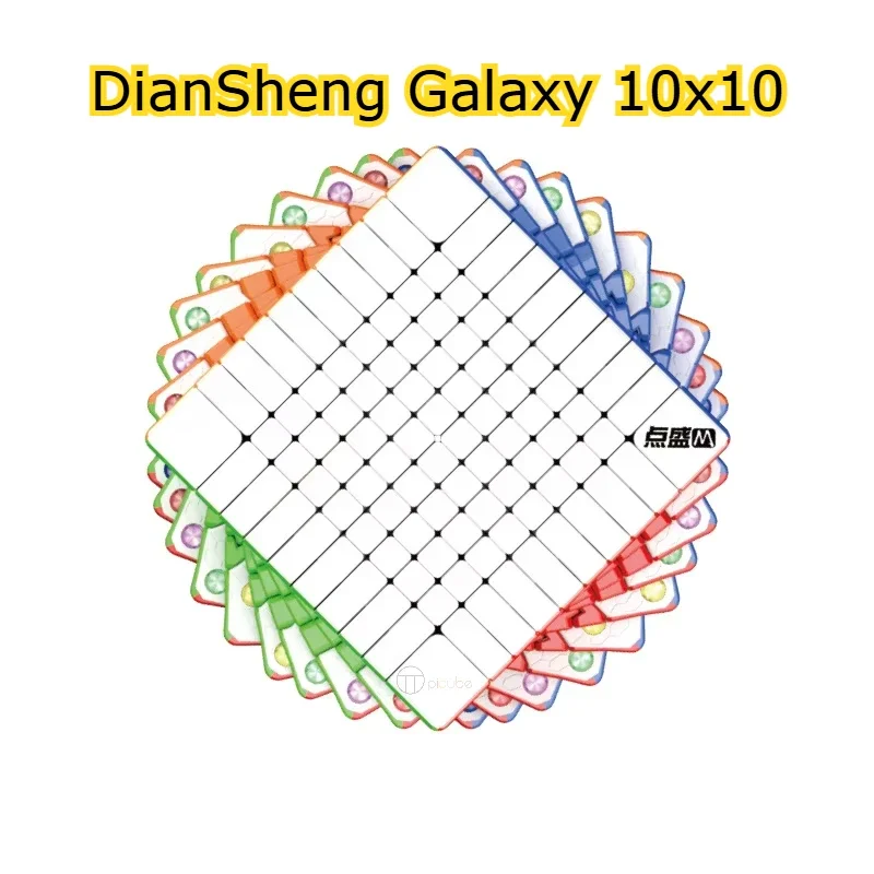 [Picube] DianSheng 10x10 Milk Way Galaxy 10x10x10 Cubo mágico sin pegatinas rompecabezas Velocidad Cubo mágico juguete profesional para niños