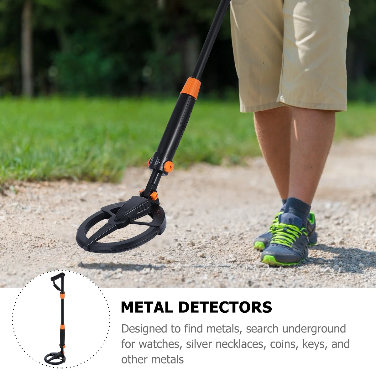 เครื่องตรวจจับโลหะสำหรับผู้เริ่มต้น ค้นหาสมบัติทองคำ ปรับระดับความไวและระดับเสียงได้