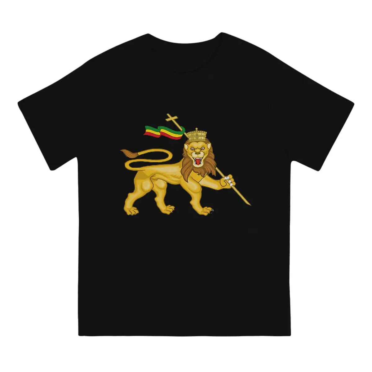 Rasta Lion Of Judah Rastafari Classic Tshirt Homme Men's Clothing Polyester T Shirt For Men