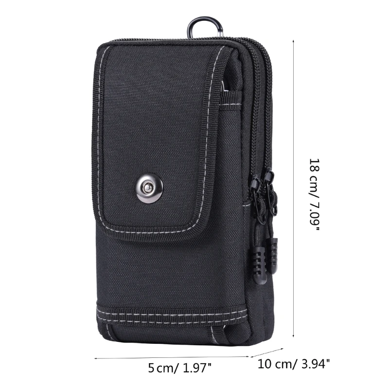 Durable Belt Bag Men Phone  with Magnetic Closure for Camping Hiking Gardening and Outdoor Activities