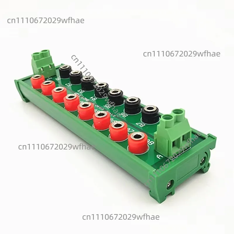 DIN Rail Mounting DC Power 2 x 8-Bit Banana Jack Power Distribution Module.