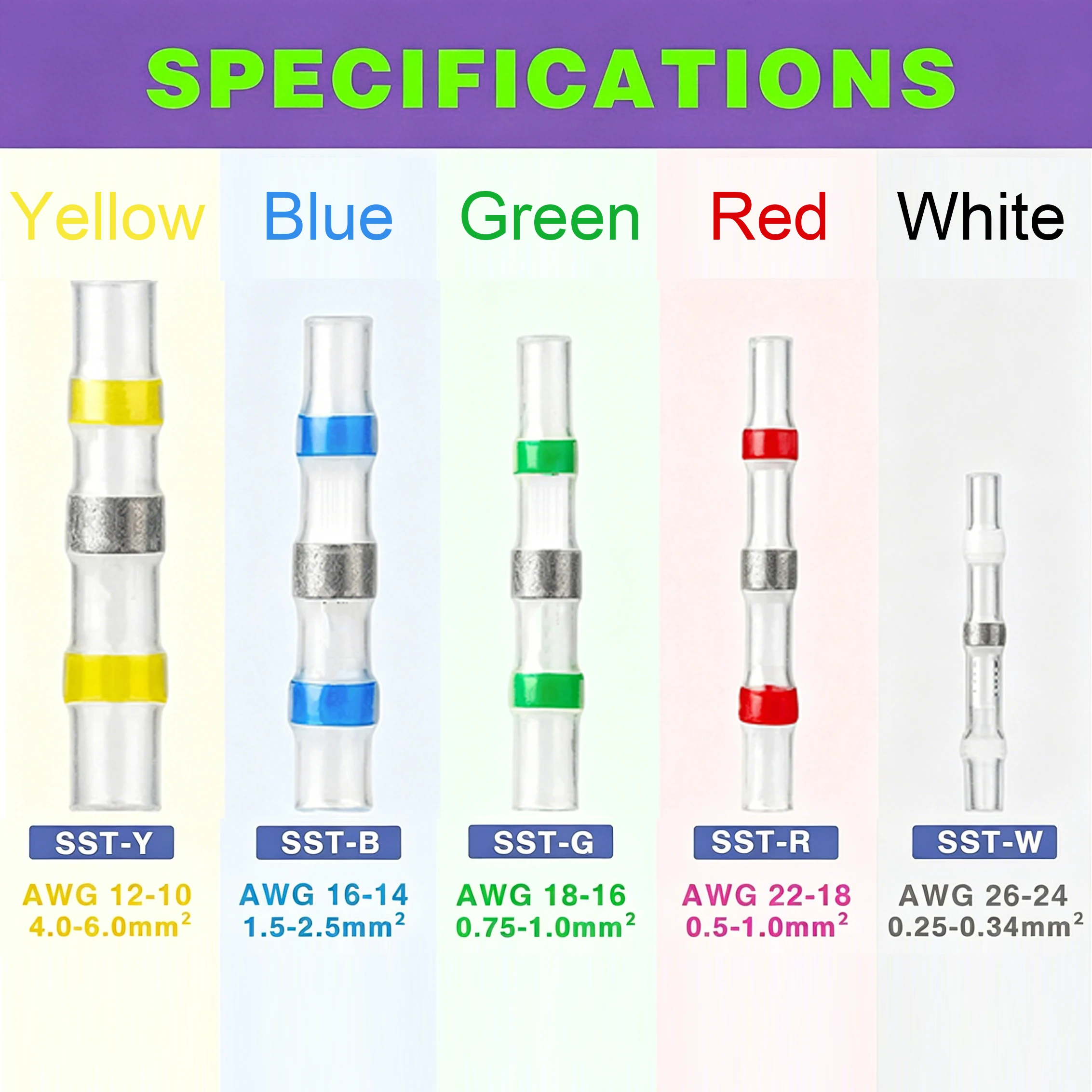 Waterproof Solder Ring Heat Shrink Intermediate Terminal Thickened SST Heat Shrink Tube Terminal 150/300/380 Pcs Set