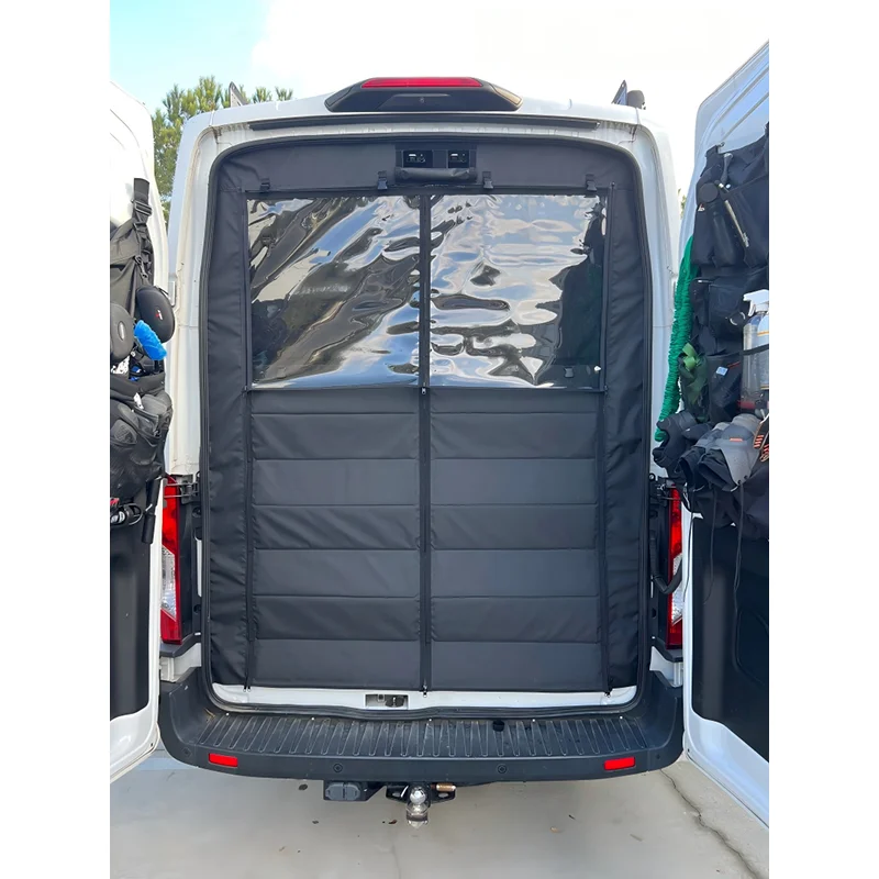 Rear Barn Door Thermal Insect Mosquito Screen For Ford Transit 2015-2025 Mid Roof For Keep Warm Windproof Built For 4 Season Use