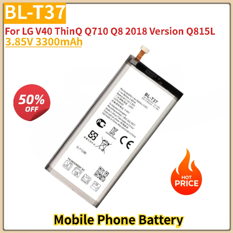 

BL-T37 Battery 3.85V 3300mAh For LG V40 ThinQ Q710 Q8 2018 Version Q815L Mobile Phone Replacement Battery Brand-New High Quality