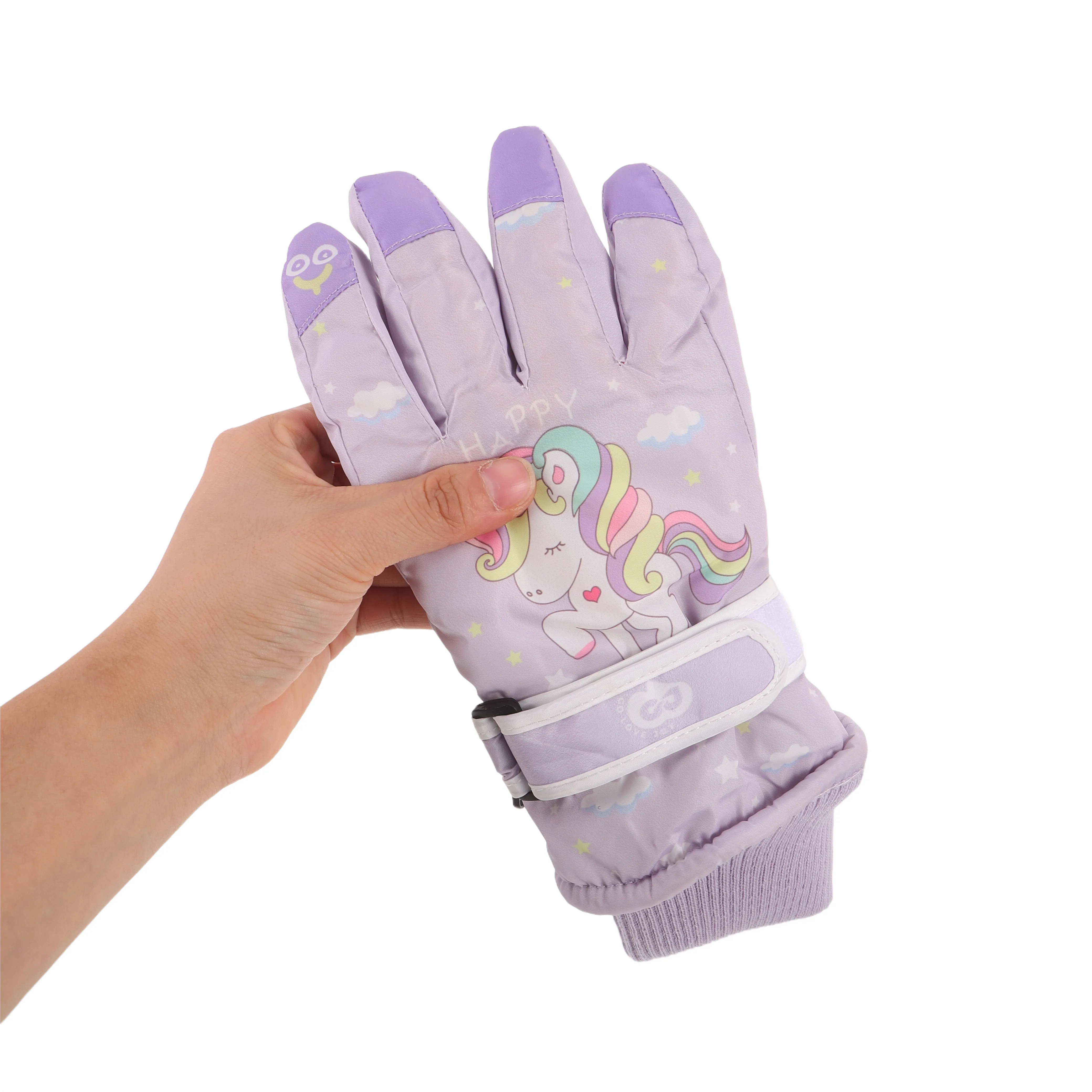 

1Pair Children Warm Snow Gloves Waterproof Windproof Kids Ski Mittens Thermal Insulated Gloves for Toddlers Winter Outdoor