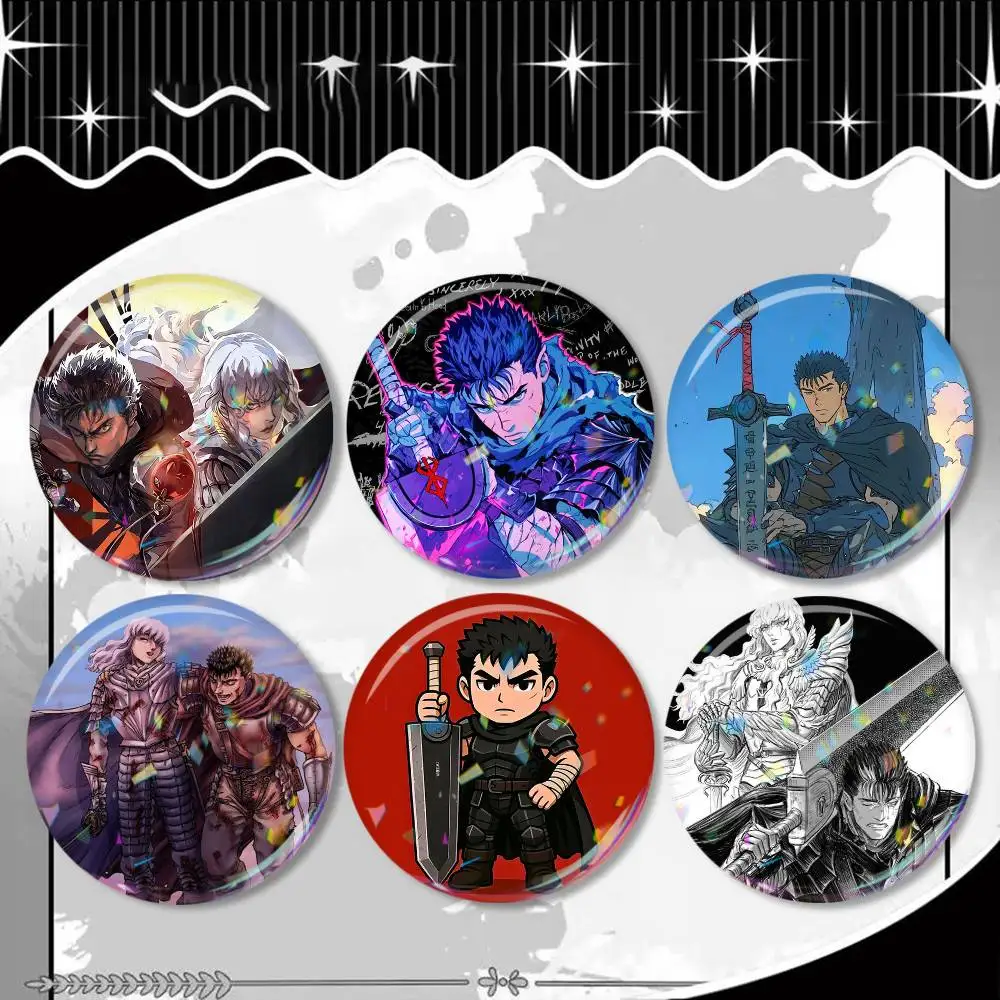 

cartoon Griffith Guts Berserk Laser Badge Creative Pins Brooch for Bag Clothes Hat Decor Gifts Fans Collect