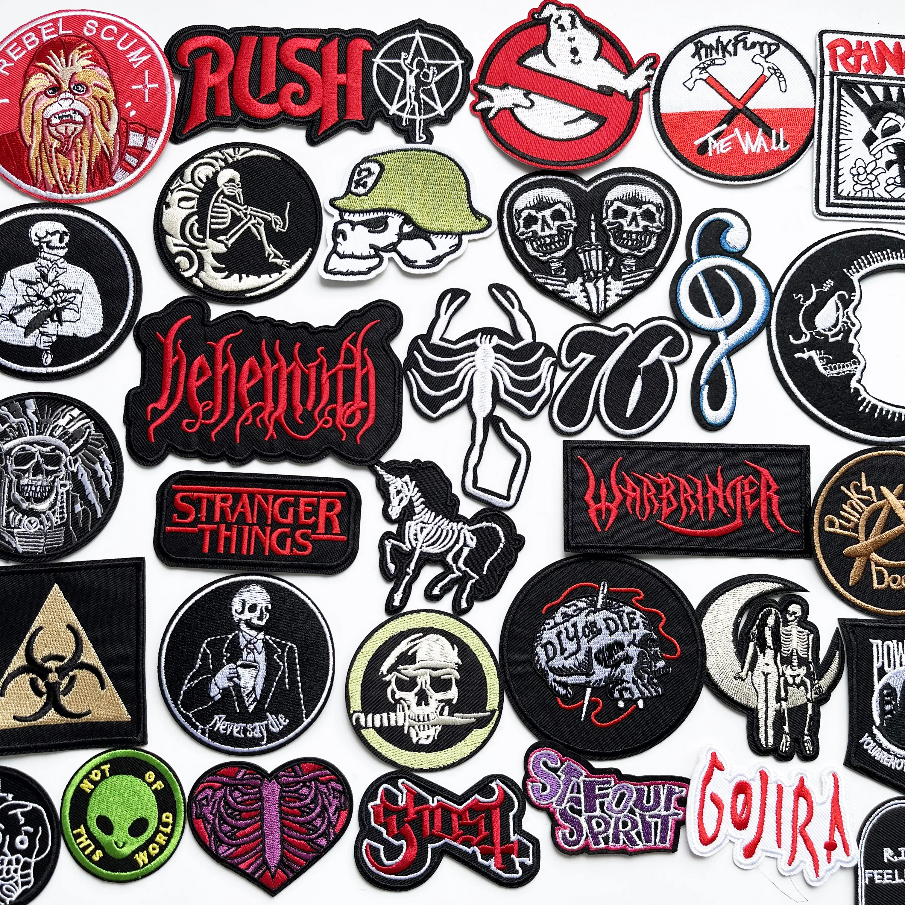 Punk Embroidery patch Iron On Patches for clothing Rock Band Mend Patch Decorate Clothes Sewing Decoration Applique Badges