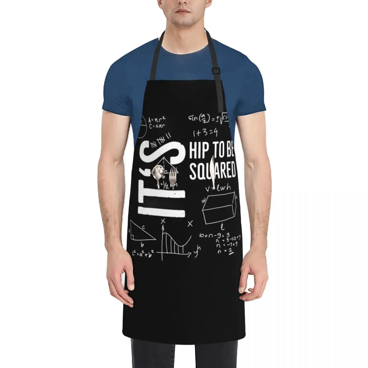 

It's Hip to be Squared funny Math Quote Apron Chef Uniform For Men Camping Chef Uniform Apron